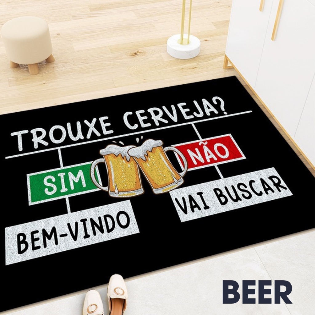 Tapete de Porta Capacho Seja Bem Vindo Doce Lar Estampado Antiderrapante