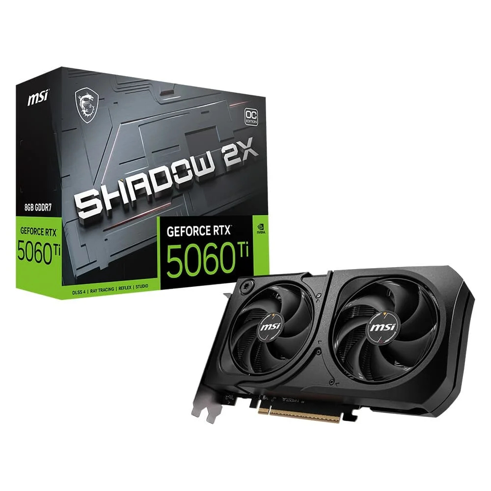Placa de Vídeo MSI GeForce RTX 5060 Ti 8GB SHADOW 2X OC PLUS NVIDIA