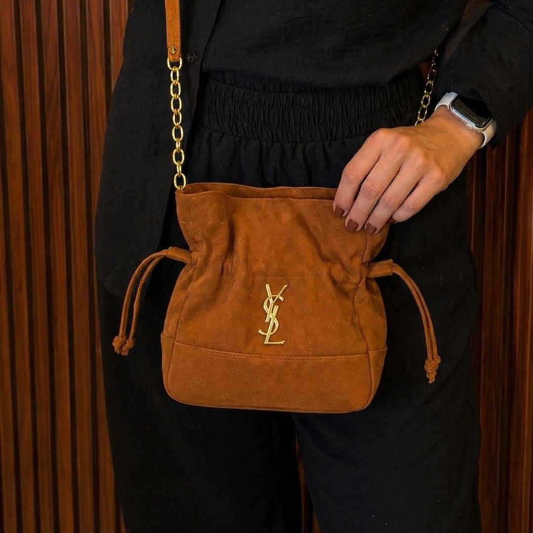 Bolsa Yves Saint Laurent Celeste Camurça
