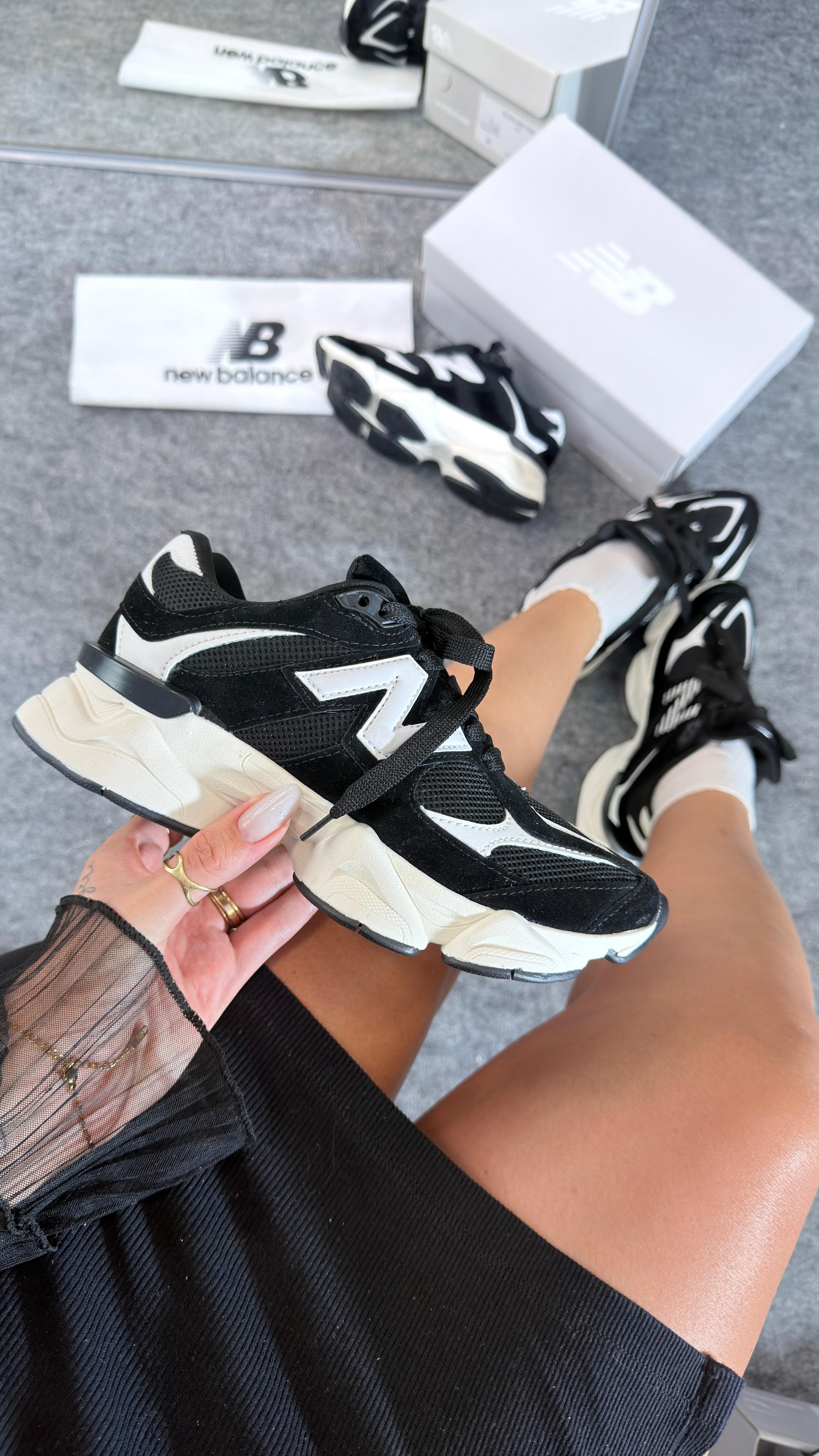 New balance 9060 Sintético Preto e Branco,Primeira Linha