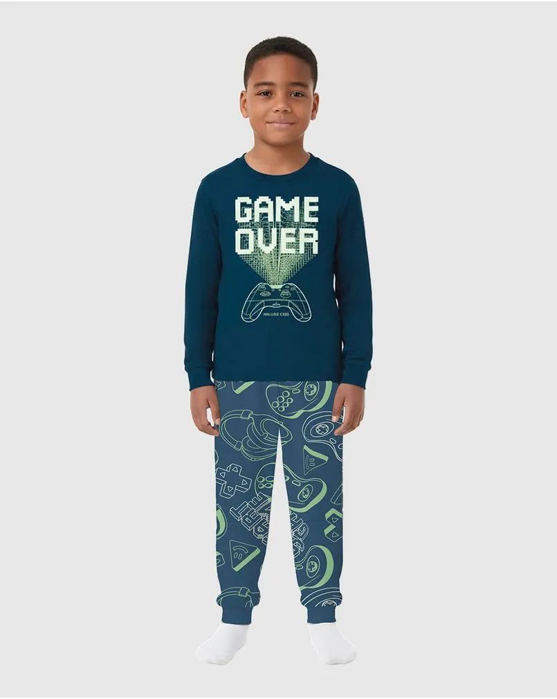 Pijama Game Over Brilha no Escuro da Malwee Kids