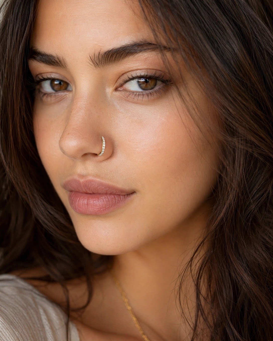 Piercing Nariz Argola Clicker Titânio G23 Zircônia 7mm