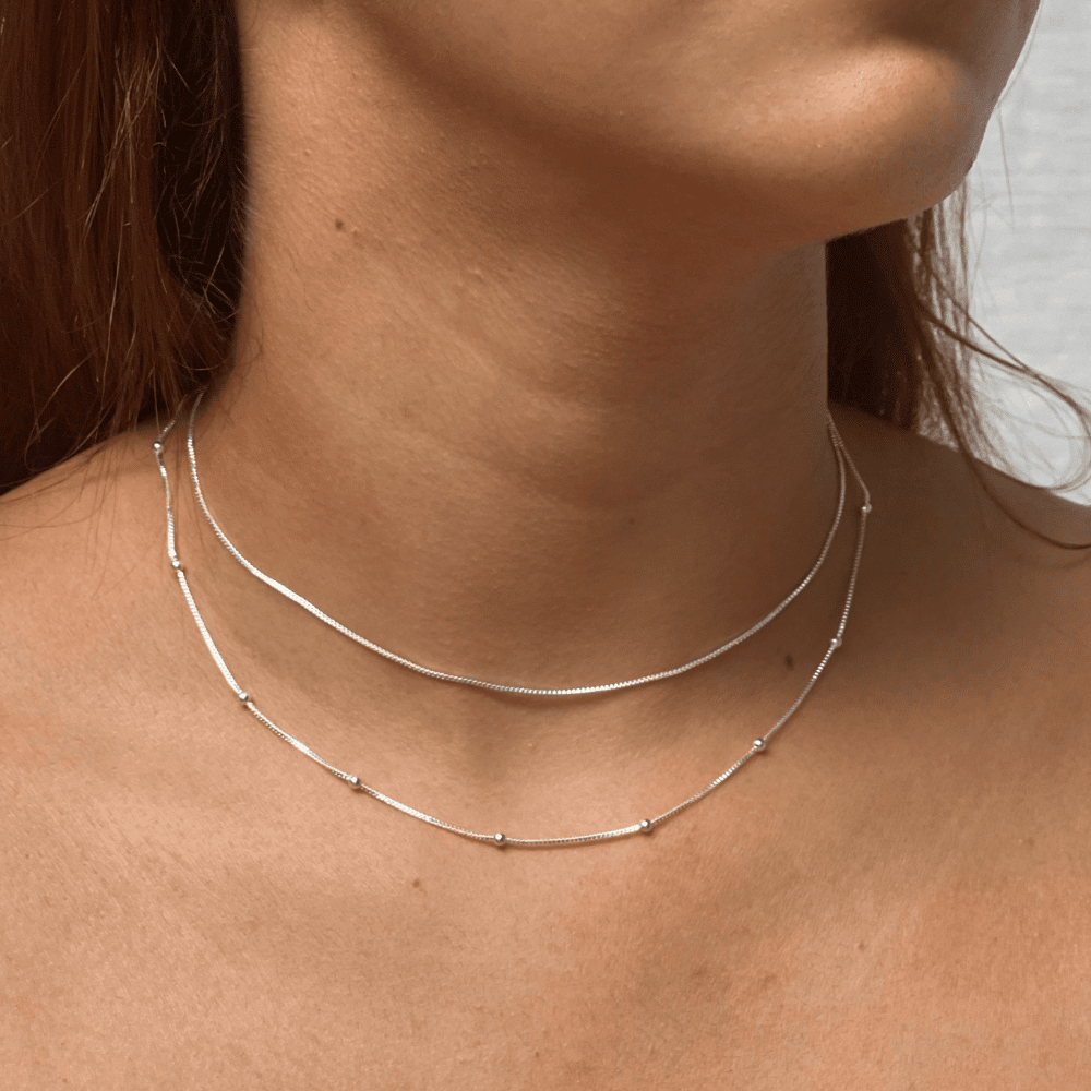 Choker Dupla Bolinhas