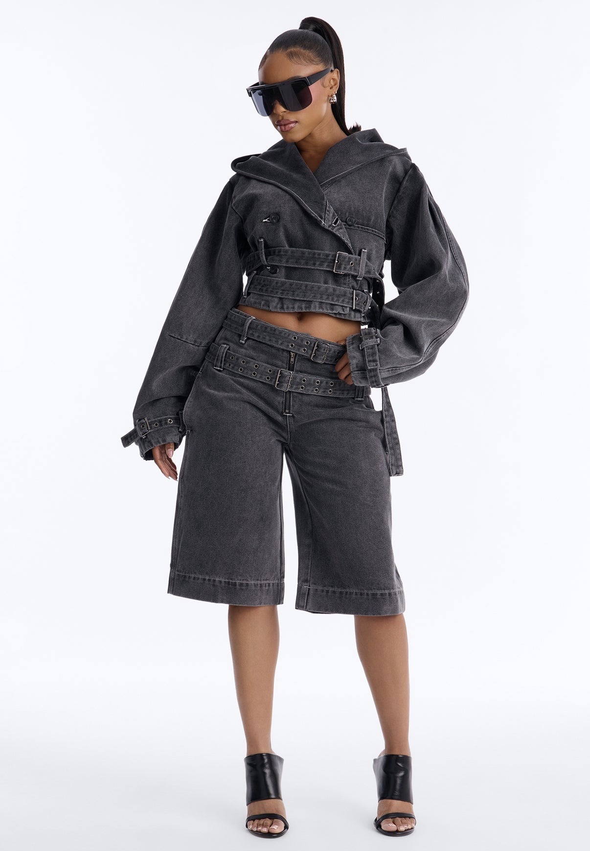 Loving London Belted Denim Jorts
