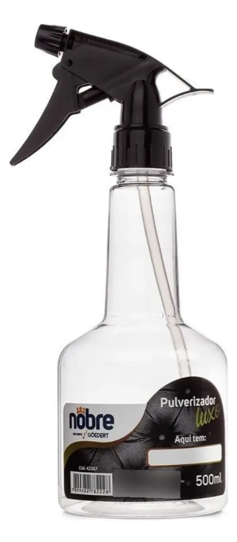 Pulverizador Manual Nobre Luxo 500ml Transparente Bico Ajustável