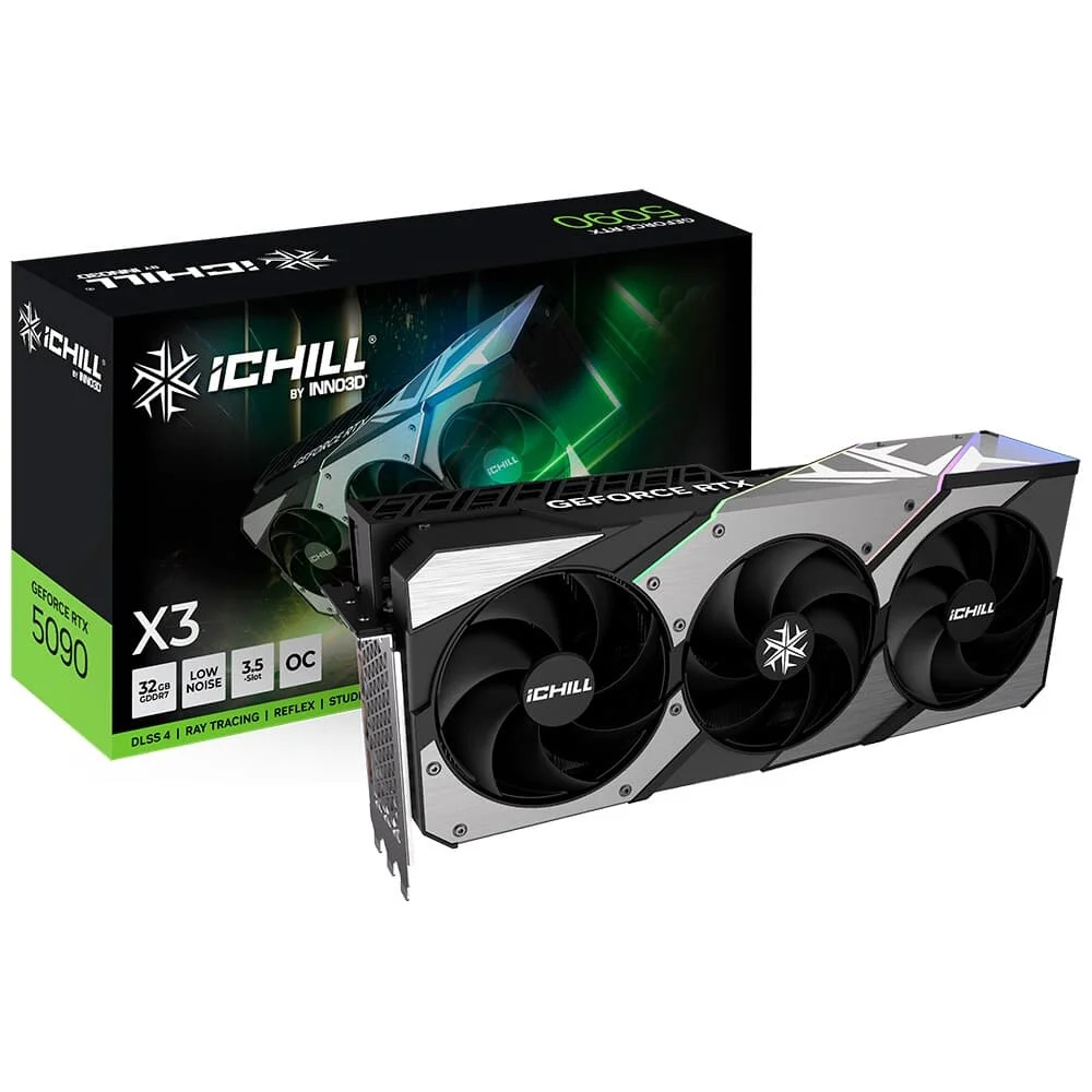 Placa de Video RTX5090 iChill X3 Inno3D NVIDIA Geforce, 32GB, GDDR7, 512bits