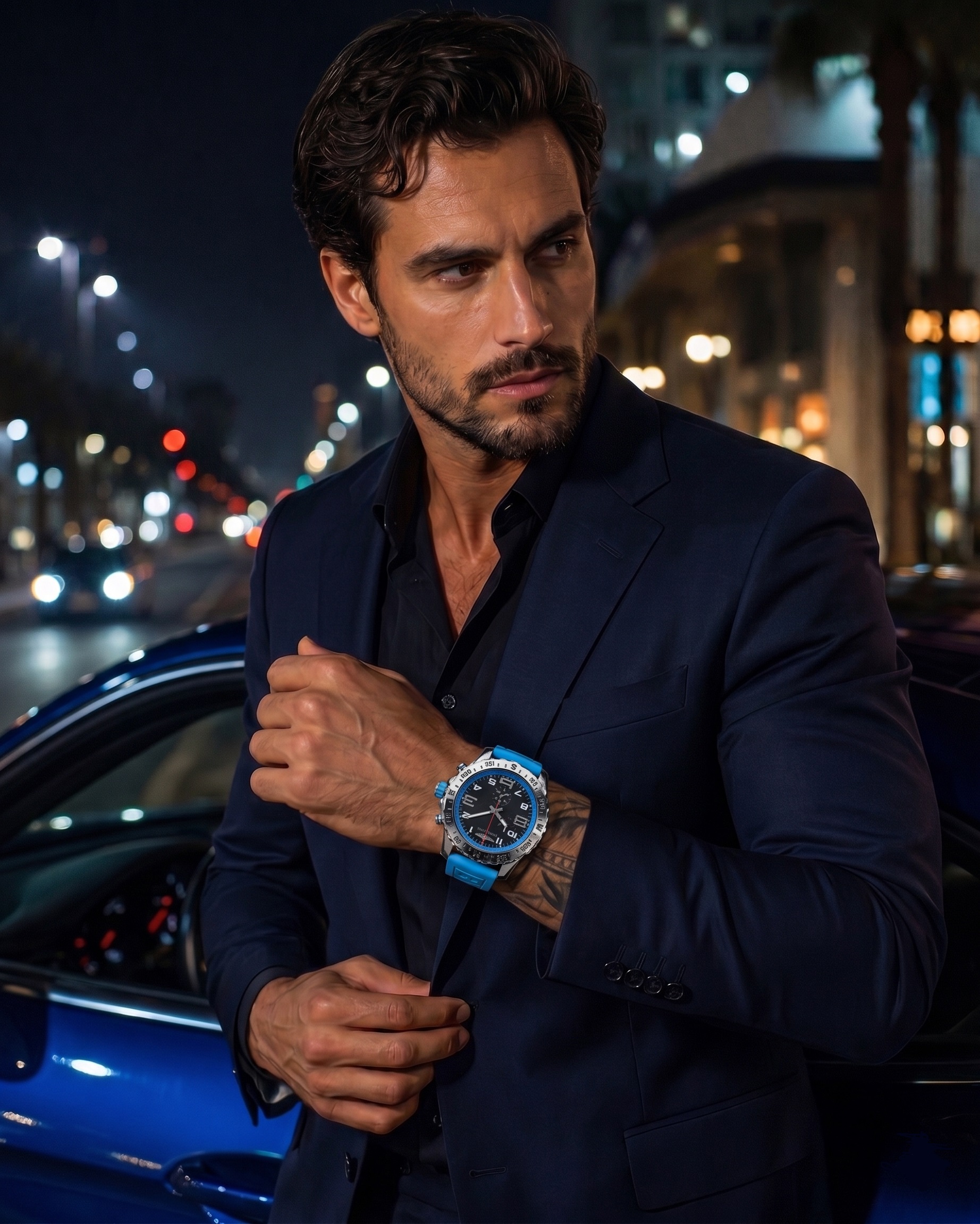 Detalhes do Breitling Endurance Pro azul