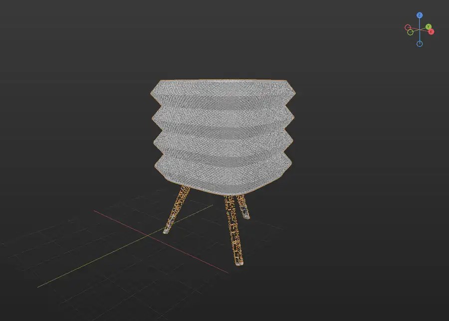 Modelo 3D da Chatra aberto no Blender