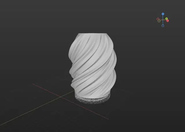 Modelo 3D da Koch aberto no Blender