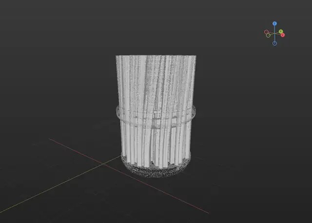 Modelo 3D da Korall aberto no Blender
